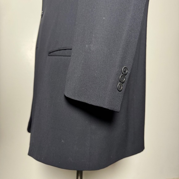 Vintage Armani Collezioni Mens Black Wool Silk Blend Suit 46L 38W - Picture 2 of 7